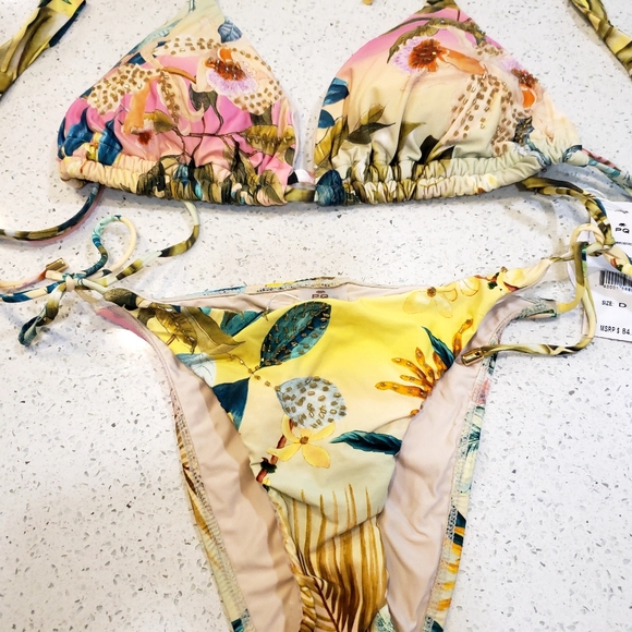 PQ Swim Oasis Embellished Bikini Top D/ Bottom Large - Picture 8 of 14